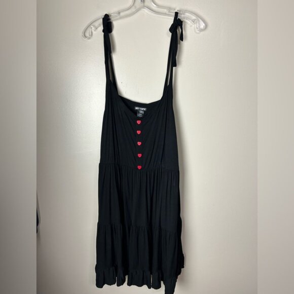 Hot Topic Heart Button Tie-Strap Tiered Dress - Picture 3 of 7